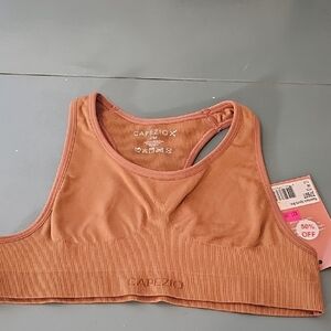 Capeziox Sports Bra. Brown NWT. MEDUIM